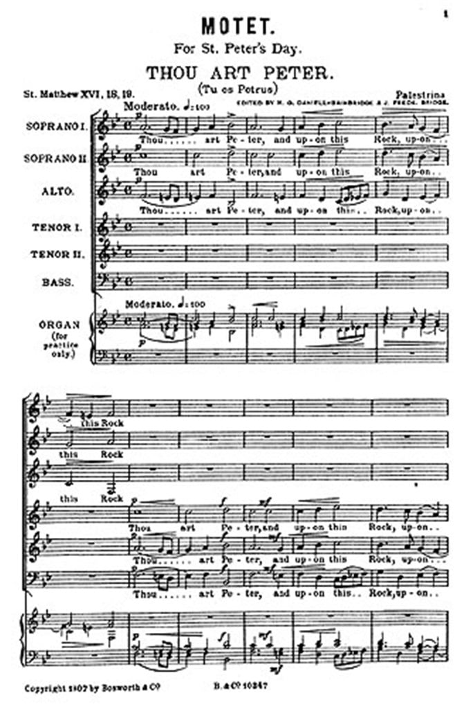 Palestrina, G Thou Art Peter Motets Bridge
